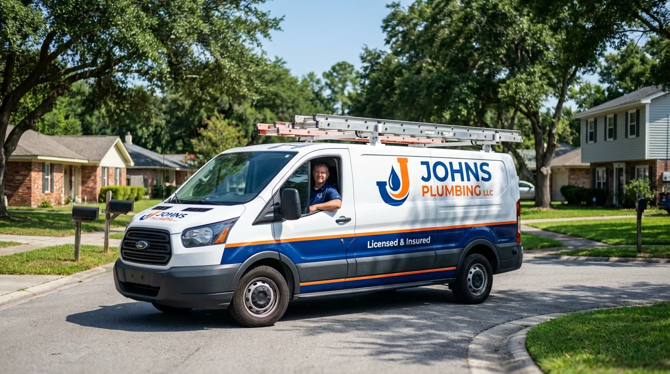 Johns Plumbing LLC service van in Hilliard, OH